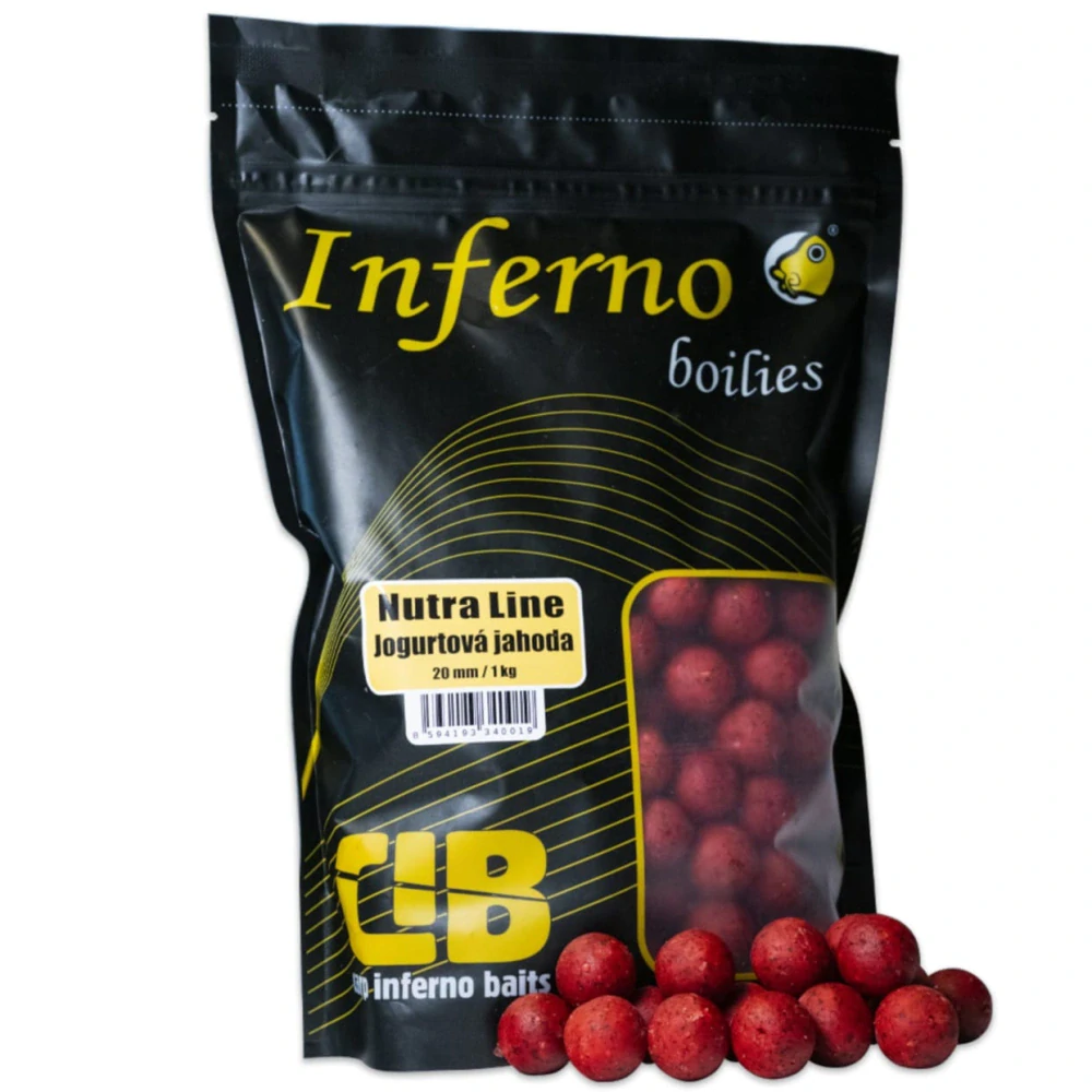 Kaprové Inferno Boilies Nutra Line - Jogurtová Jahoda 1kg