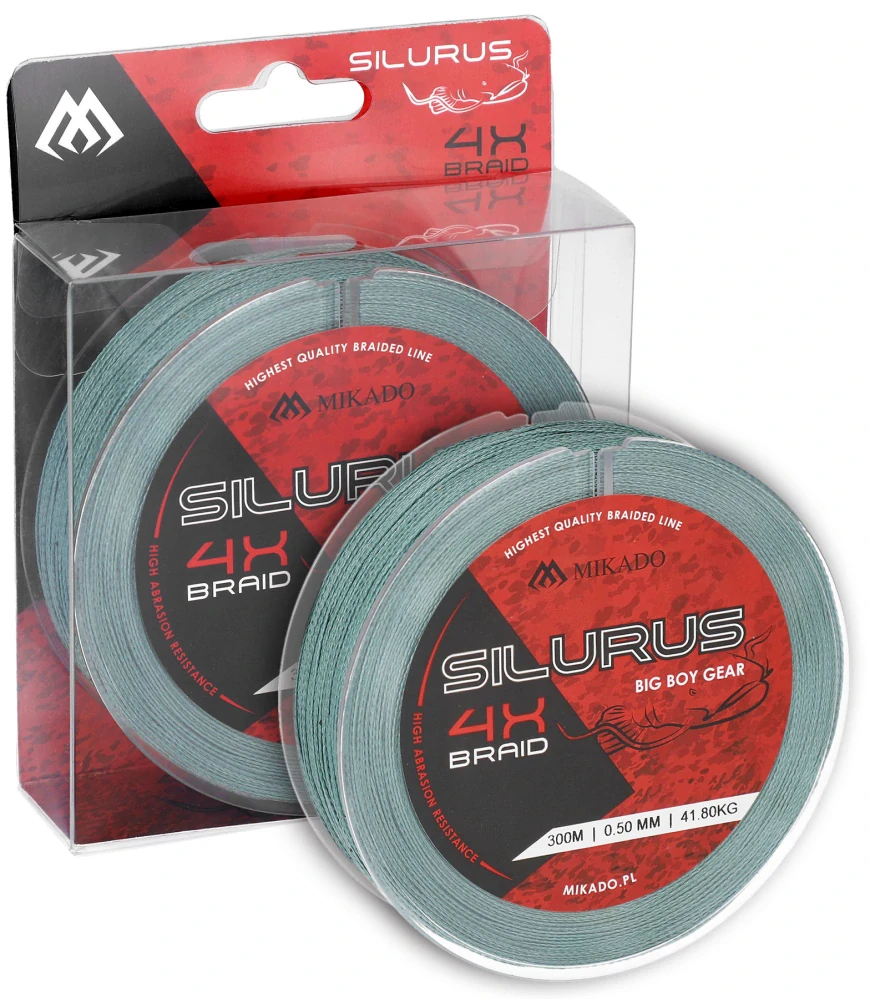 PLETENÁ ŠNÚRA - SILURUS 4 X BRAID - 0.40mm/34.90kg/300m - ZELENÁ