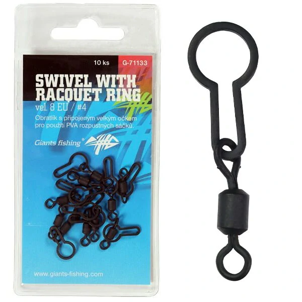 Obratlík Swivel with Racquet ring, UK.4 (veľ.8 EU)/10ks
