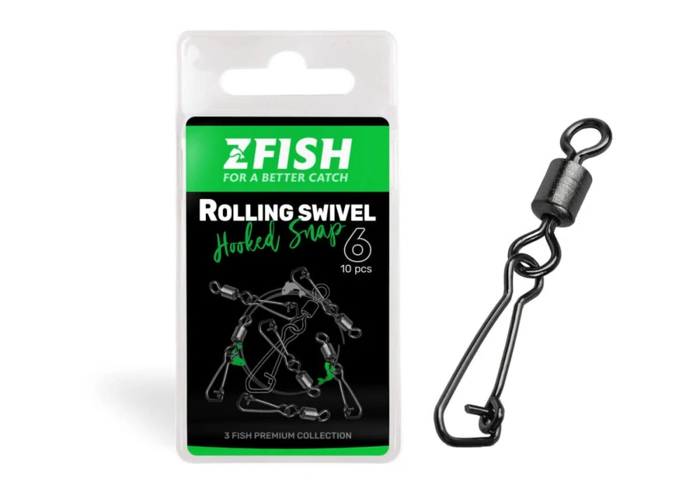 ZFISH OBRATLÍK S KARABÍNOU ROLLING SWIVEL & HOOKED SNAP