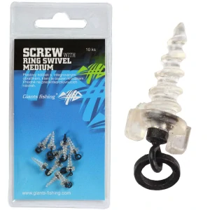 Giants fishing Kolíček s obratlíkom a krúžkom Screw with Ring Swivel Medium 10ks