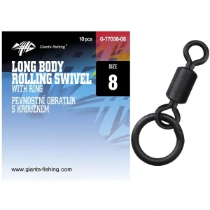 Giants fishing Pevnostný obratlík s krúžkom Long Body Rolling Swivel with Ring 10ks