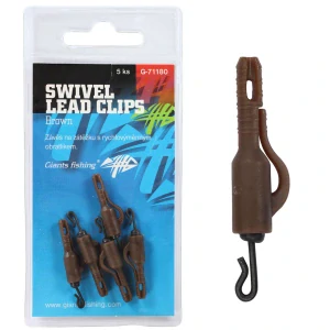 Giants fishing Závěs na bočné olovo Swivel Lead Clips Hnedé 5ks