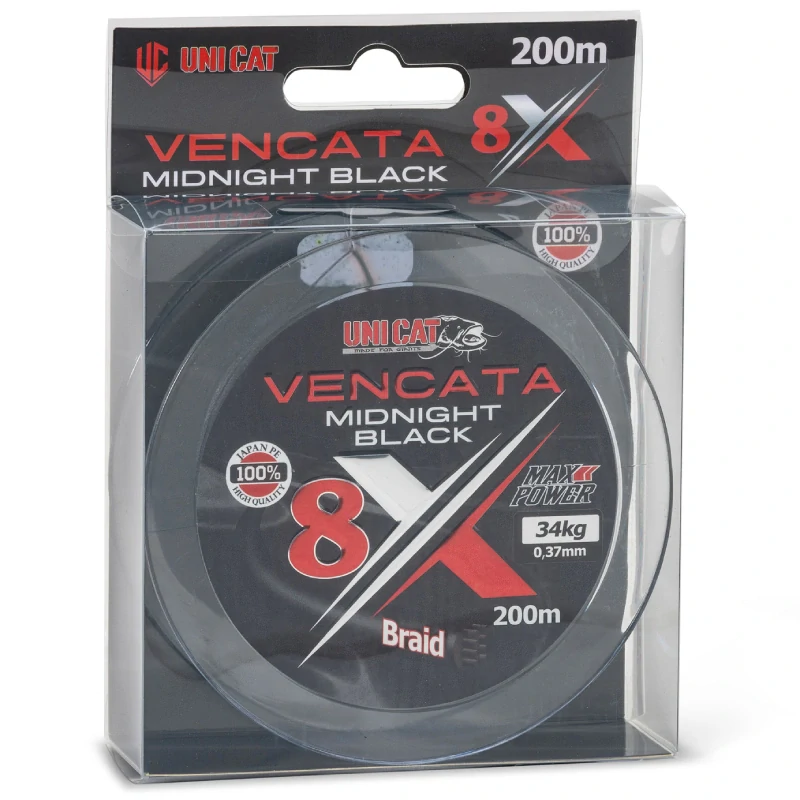 Uni Cat šnúra Vencata Midnight Black 8X 200m 0,60mm 57kg