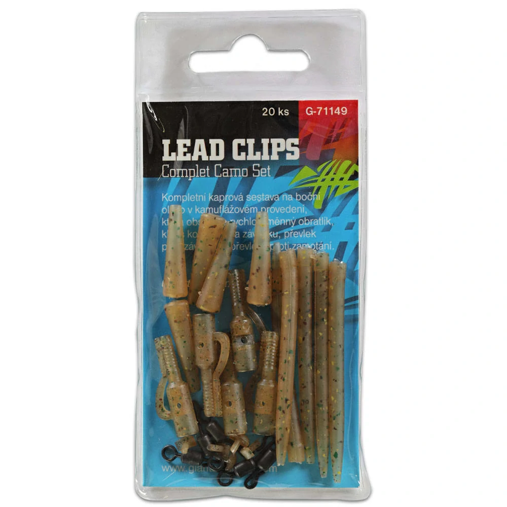 Kompletná sada na bočné olovo Lead Clips Complet Camo Set