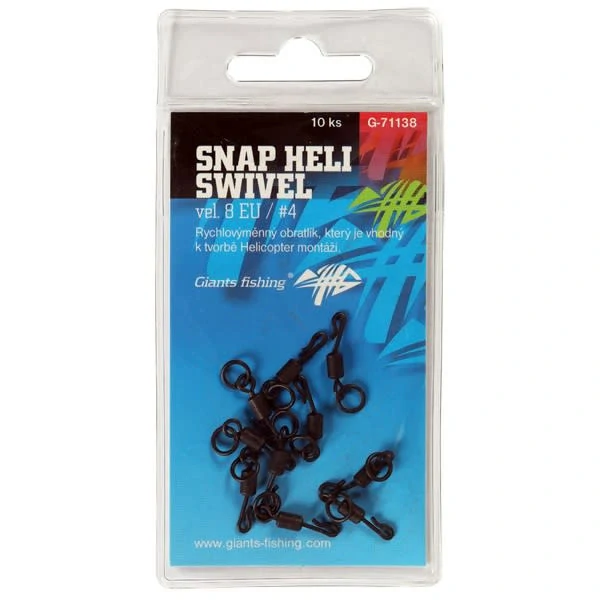 Giants fishing Otočný obratlík Swivel Snap Heli, UK.4 (vel.8 EU)/10ks