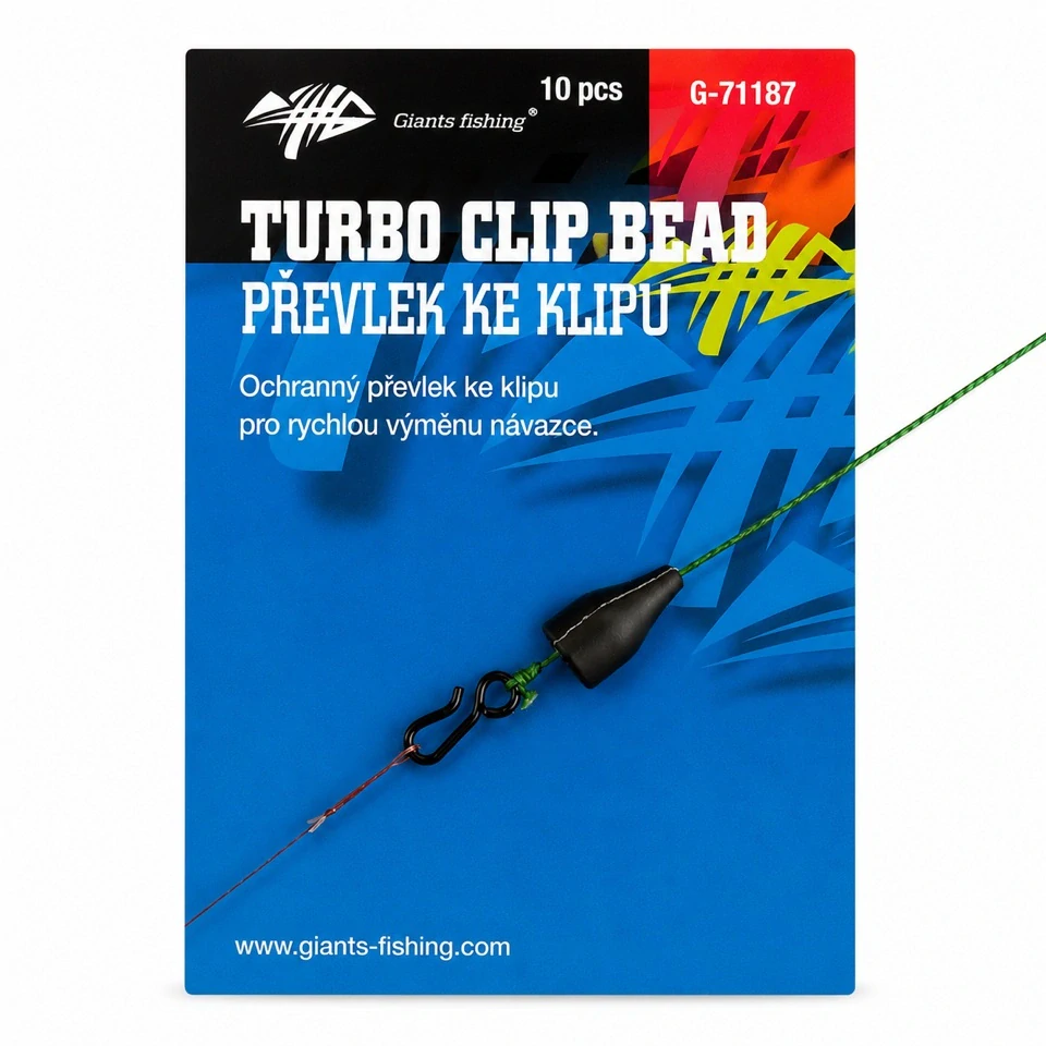 Giants fishing Rýchlovýmenný klip s prevlekom Turbo Beads 10ks